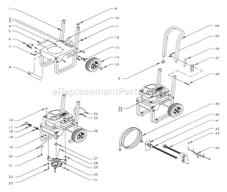 Page A Diagram and Parts List for 0763-1  Briggs and Stratton Pressure Washer